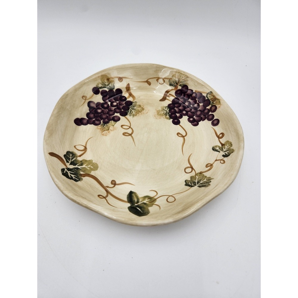 Vtg Linens & Things Shallow Bowl Or Candy Dish Chianti Grapes